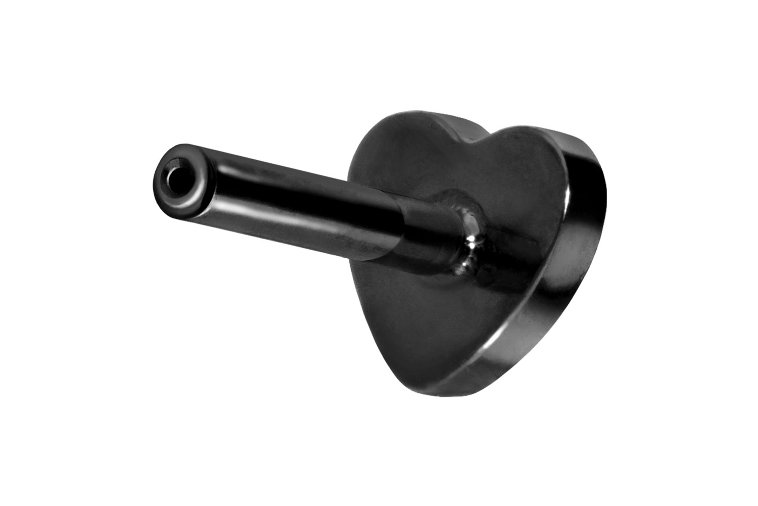 Titan Labret Piercing mit Push Fit ohne Kugel HERZ